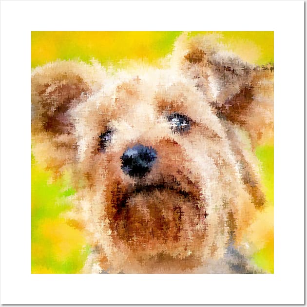 Painting-like Yorkie looking at you Wall Art by Comic Dzyns